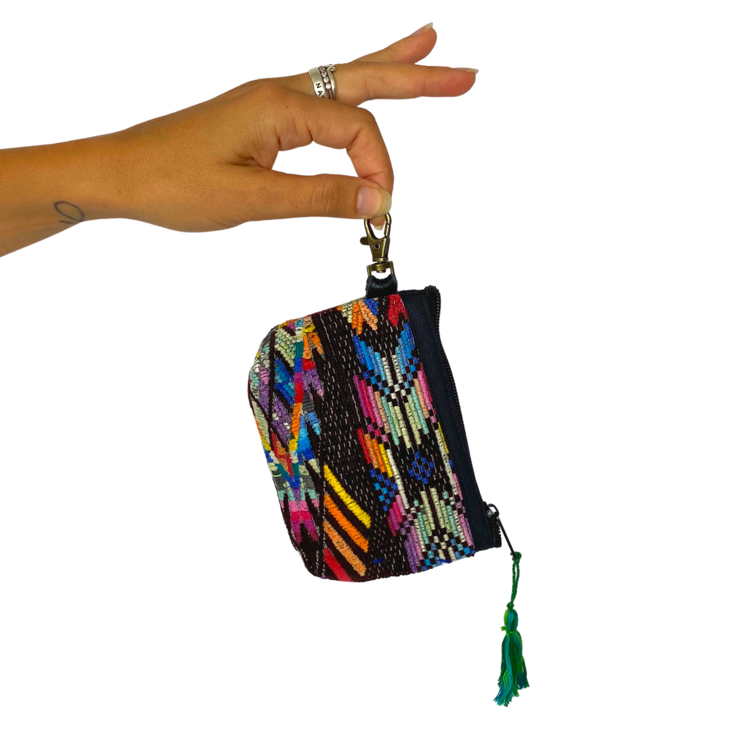Upcycled Huipil Coin Purse Handmade Guatemalan Textile Zip Pouch Fair Trade - Guatemala