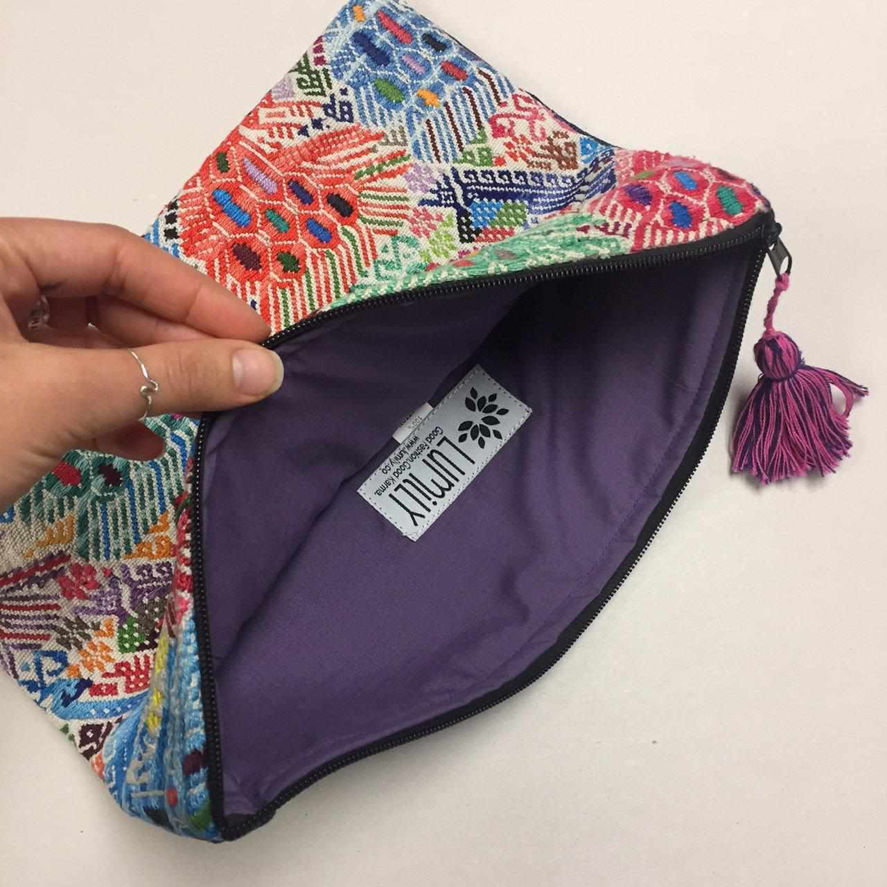 Maya Up-cycled Huipil Cosmetic One-of-a-Kind Bag (2XL) - Guatemala