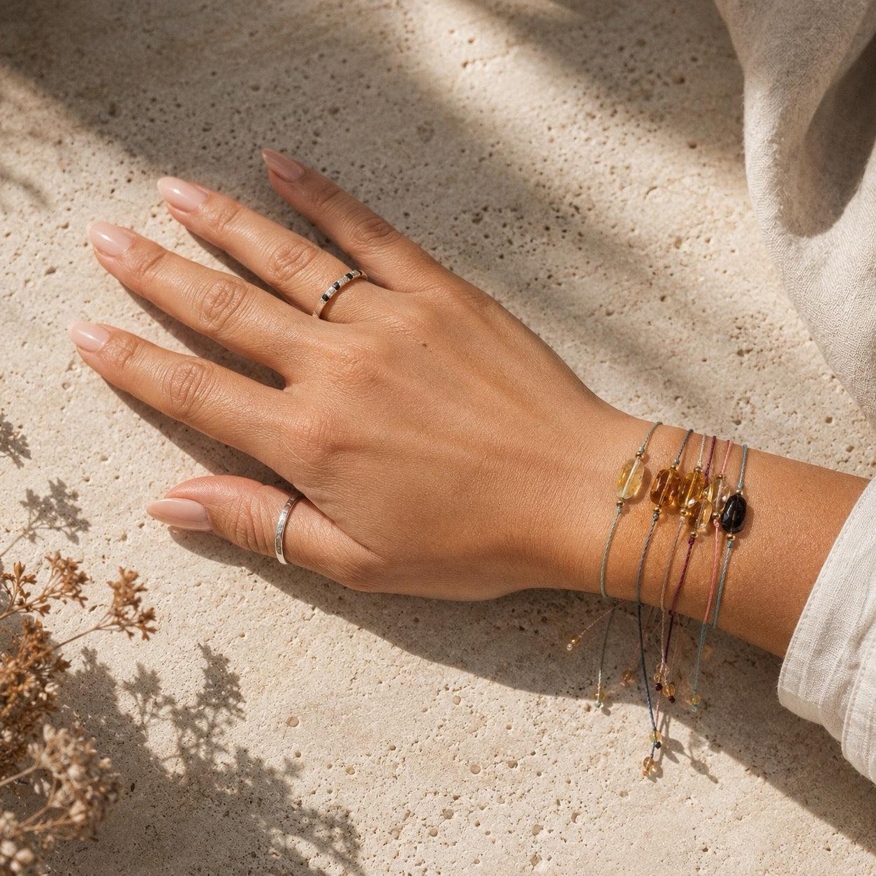 Erika Single Amber Pull String Friendship Bracelet  - Mexico