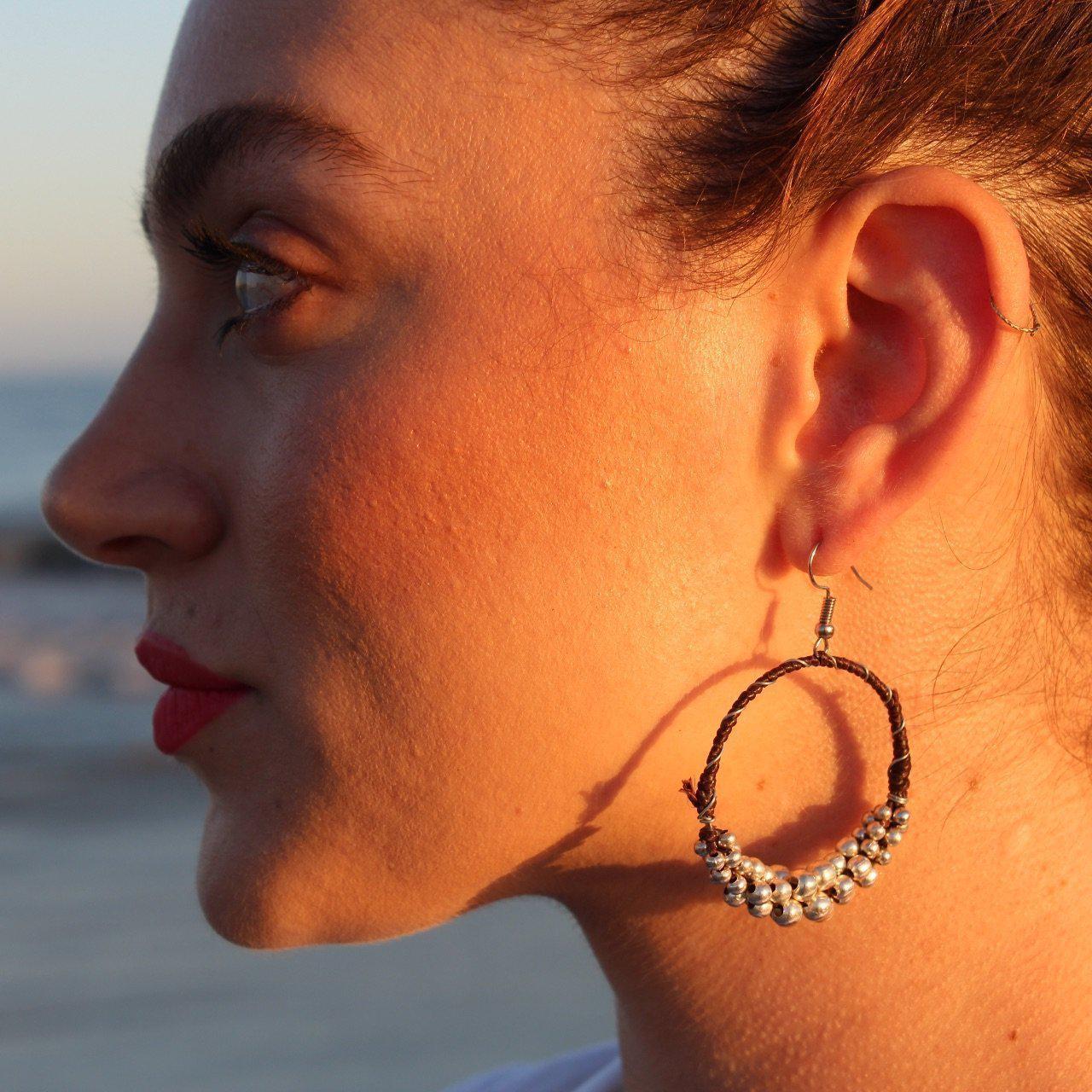Mountain Brass Bead Earrings - Thailand