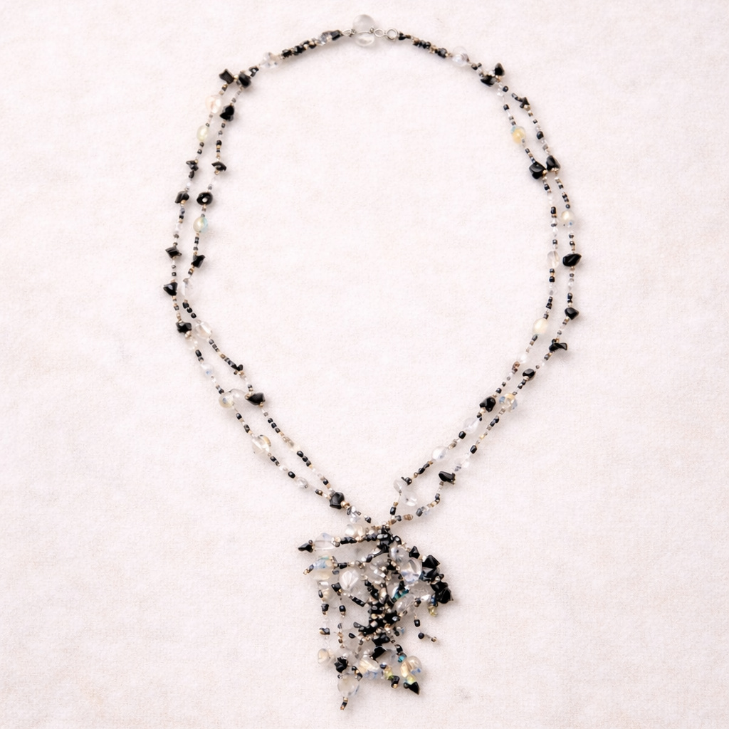 Roxana Czech Glass Beaded Fringe Pendant Necklace – Guatemala