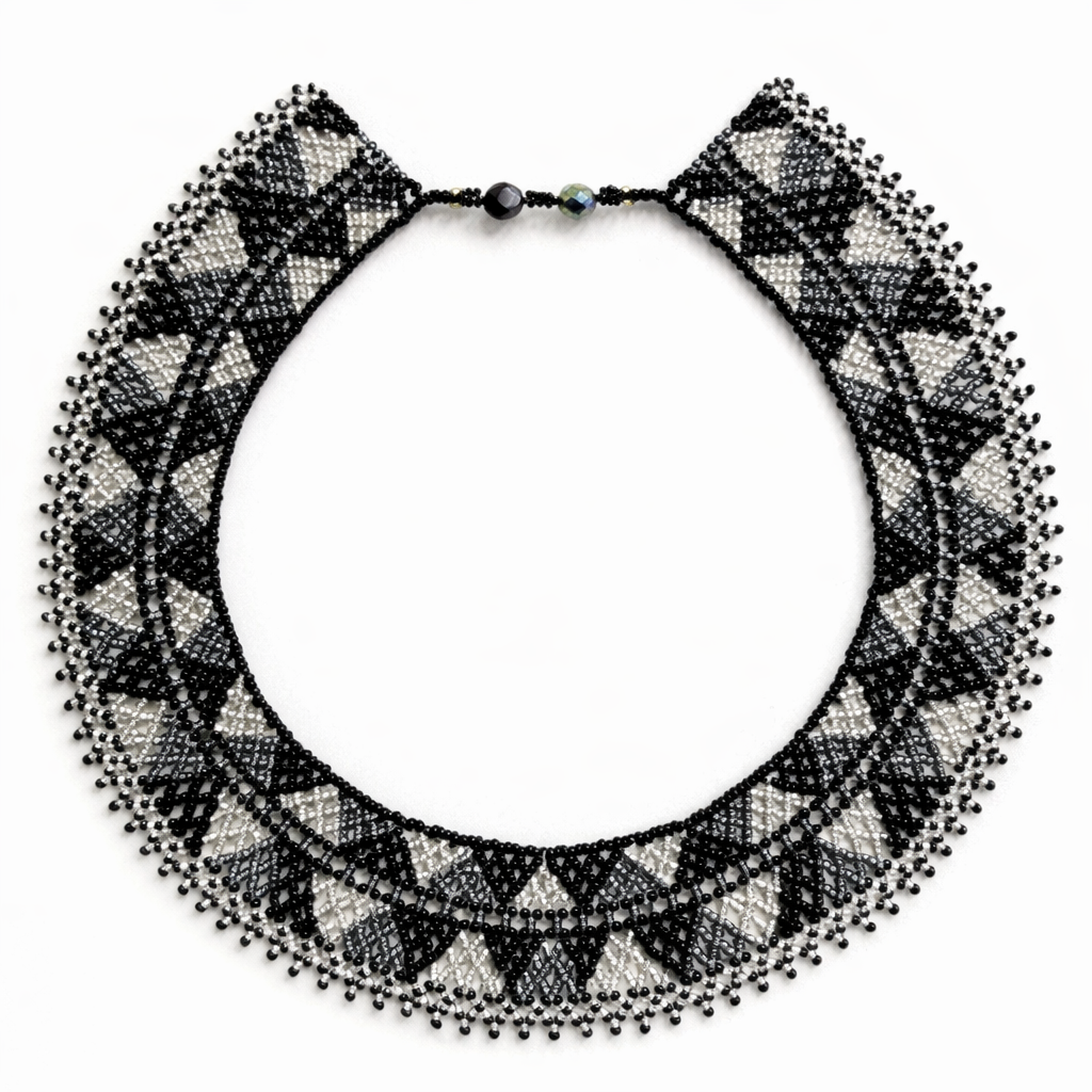 Seed Bead Collar Necklace Statement Beaded Bib Necklace Fair Trade - Guatemala