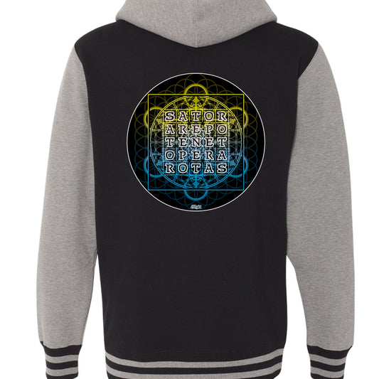 SATOR Square Sacred Geometry Varsity Zip Hoodie