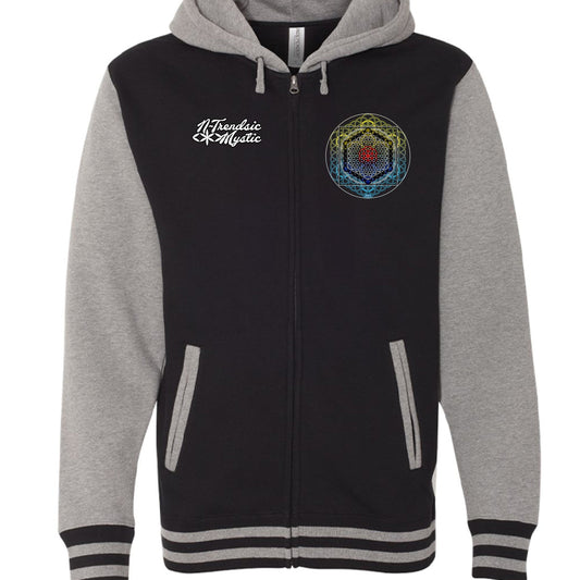 SATOR Square Sacred Geometry Varsity Zip Hoodie