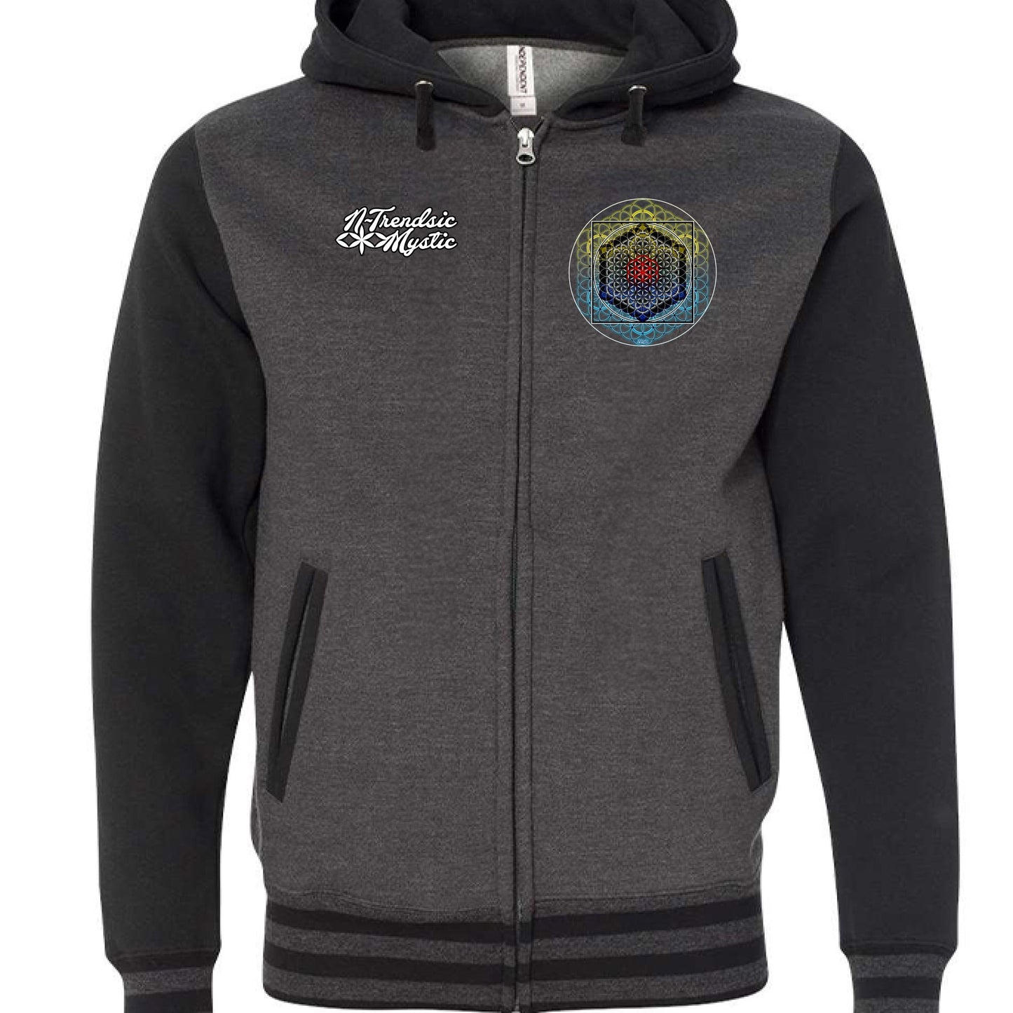 SATOR Square Sacred Geometry Varsity Zip Hoodie