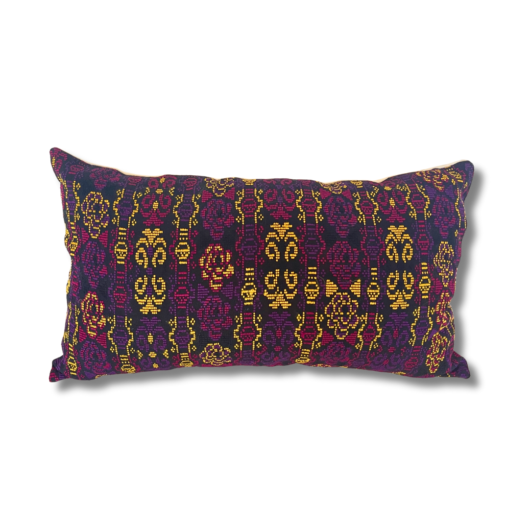 Up-cycled Pueblo Lumbar Pillow Huipil One-of-a-Kind Cover - Guatemala