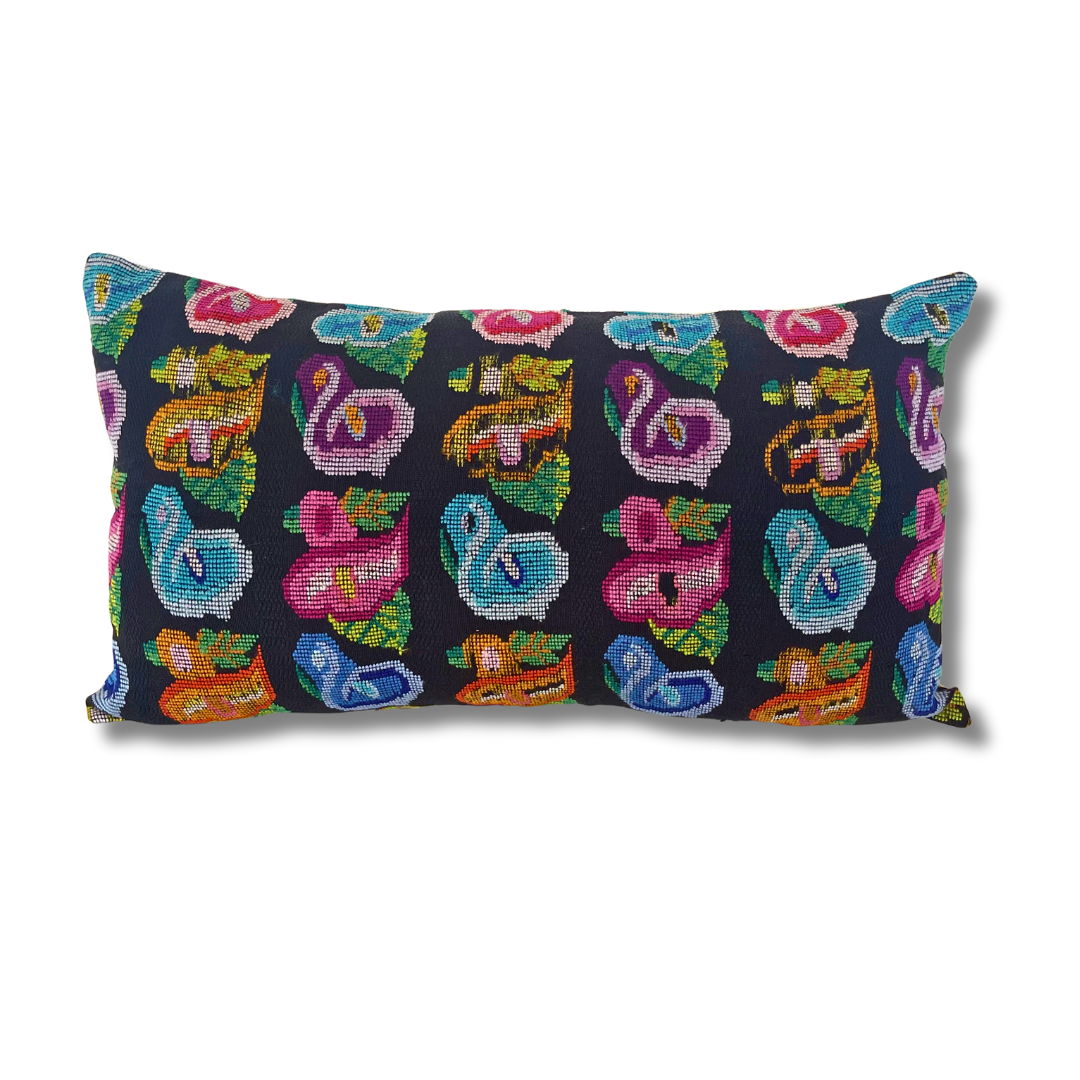 Up-cycled Pueblo Lumbar Pillow Huipil One-of-a-Kind Cover - Guatemala