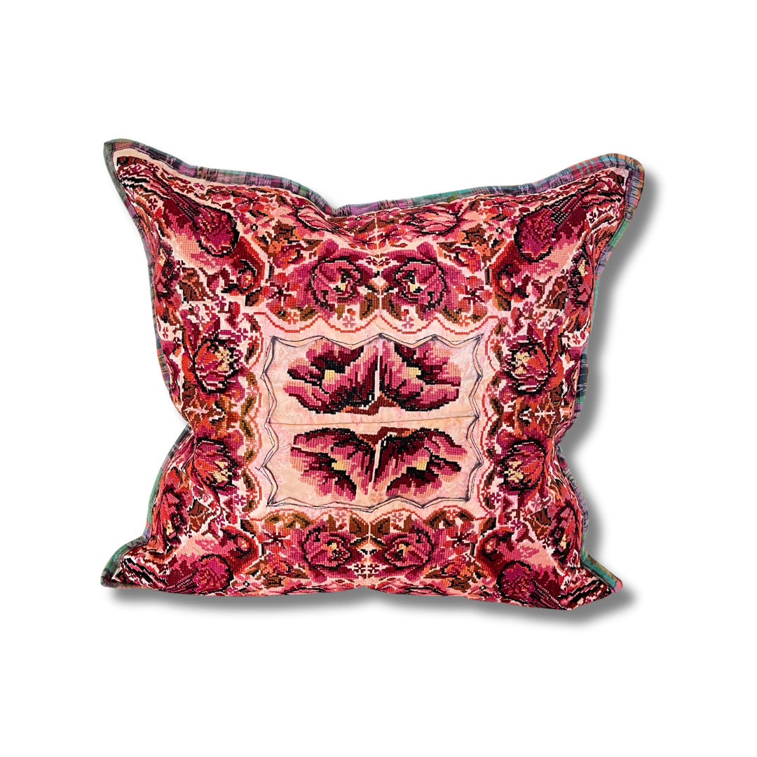 Up-cycled Maya Floral Huipil Textile Pillow Cover - Guatemala