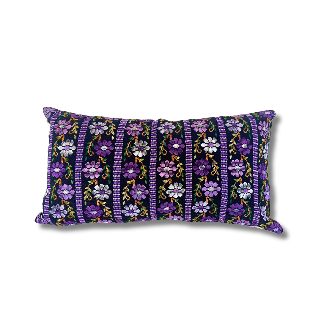 Up-cycled Pueblo Lumbar Pillow Huipil One-of-a-Kind Cover - Guatemala