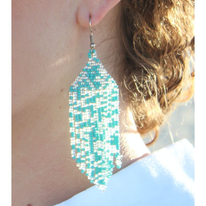 Alegria Seed Bead Peyote Stitch Earrings - Guatemala