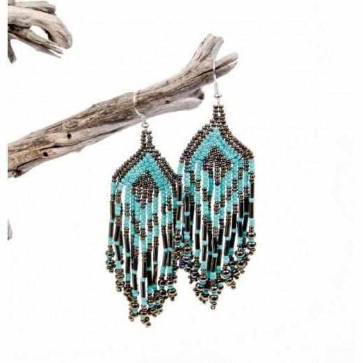 Alegria Seed Bead Peyote Stitch Earrings - Guatemala