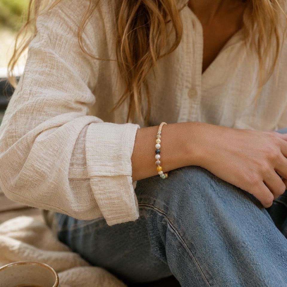 Freshwater Pearl & Semi-Precious Stone Bracelet Fair Trade - Thailand