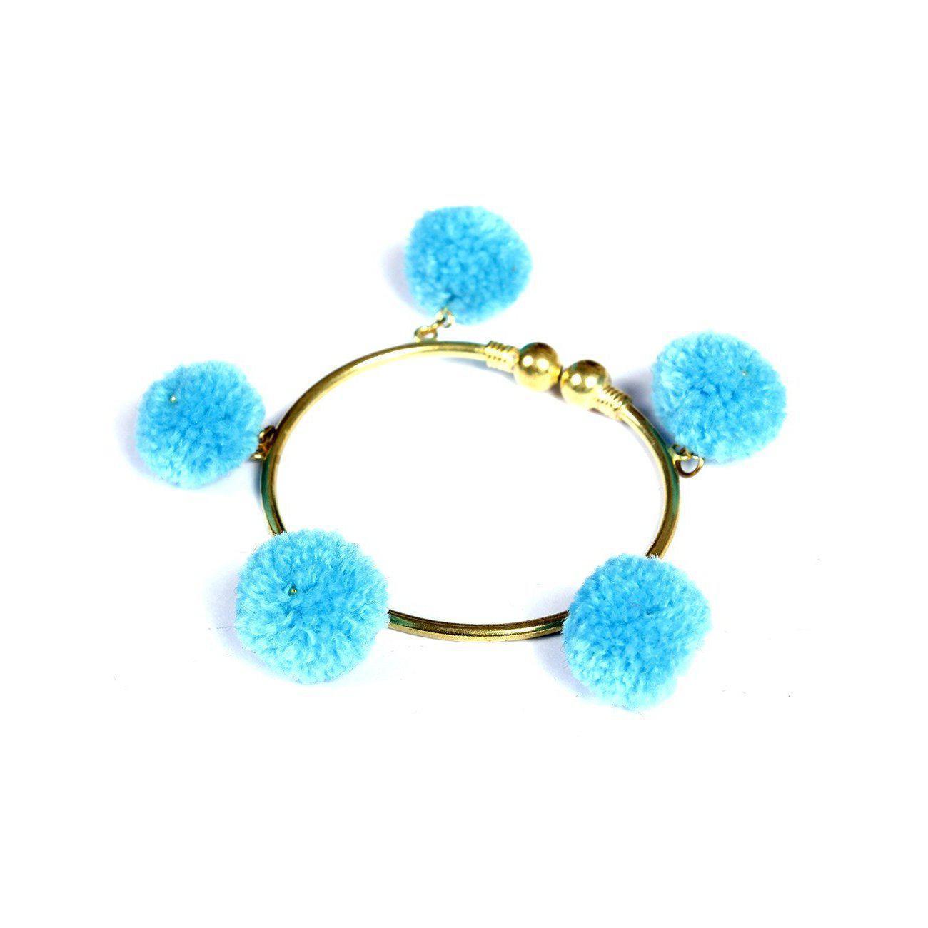 PomPom Brass Cuff Bracelet - Thailand