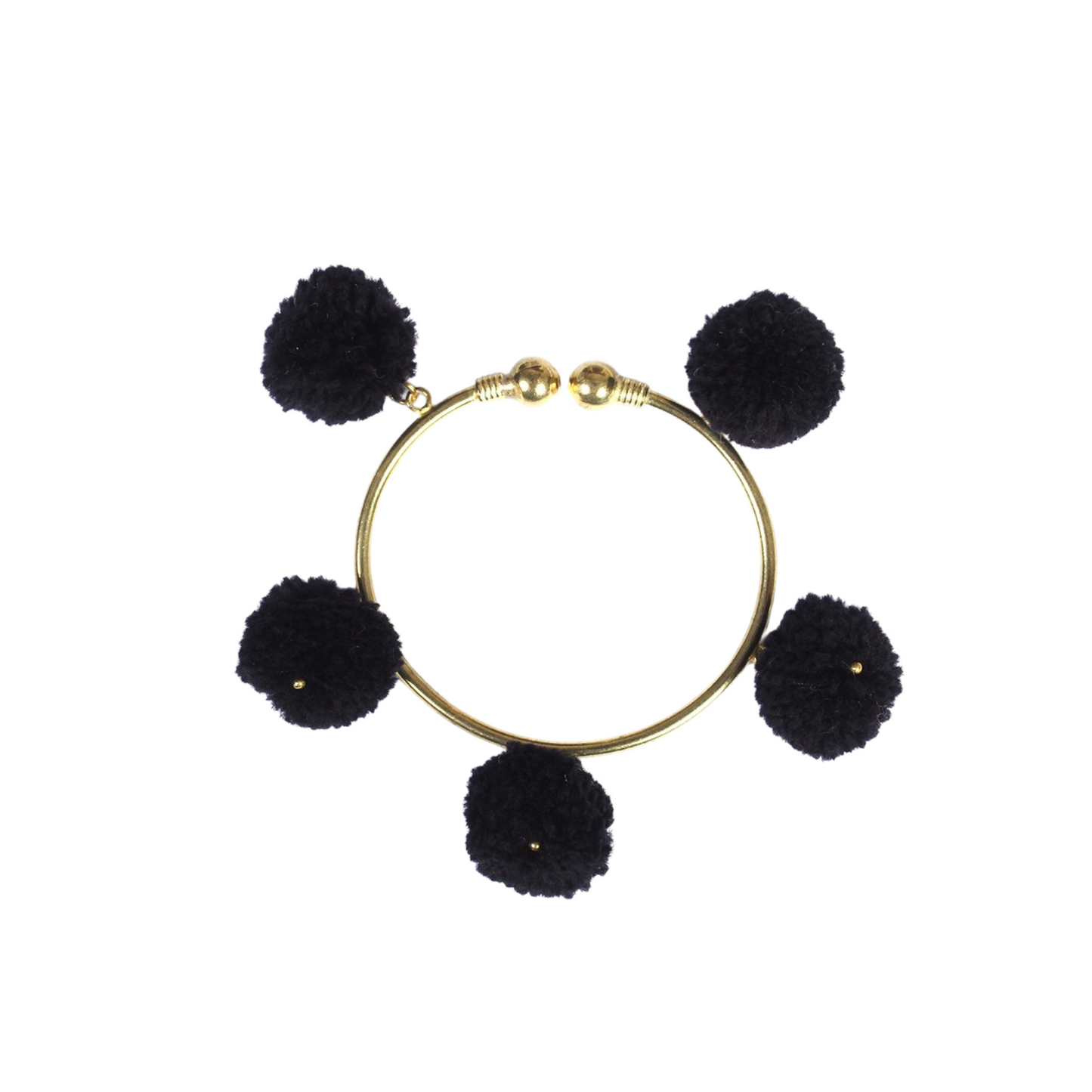 PomPom Brass Cuff Bracelet - Thailand