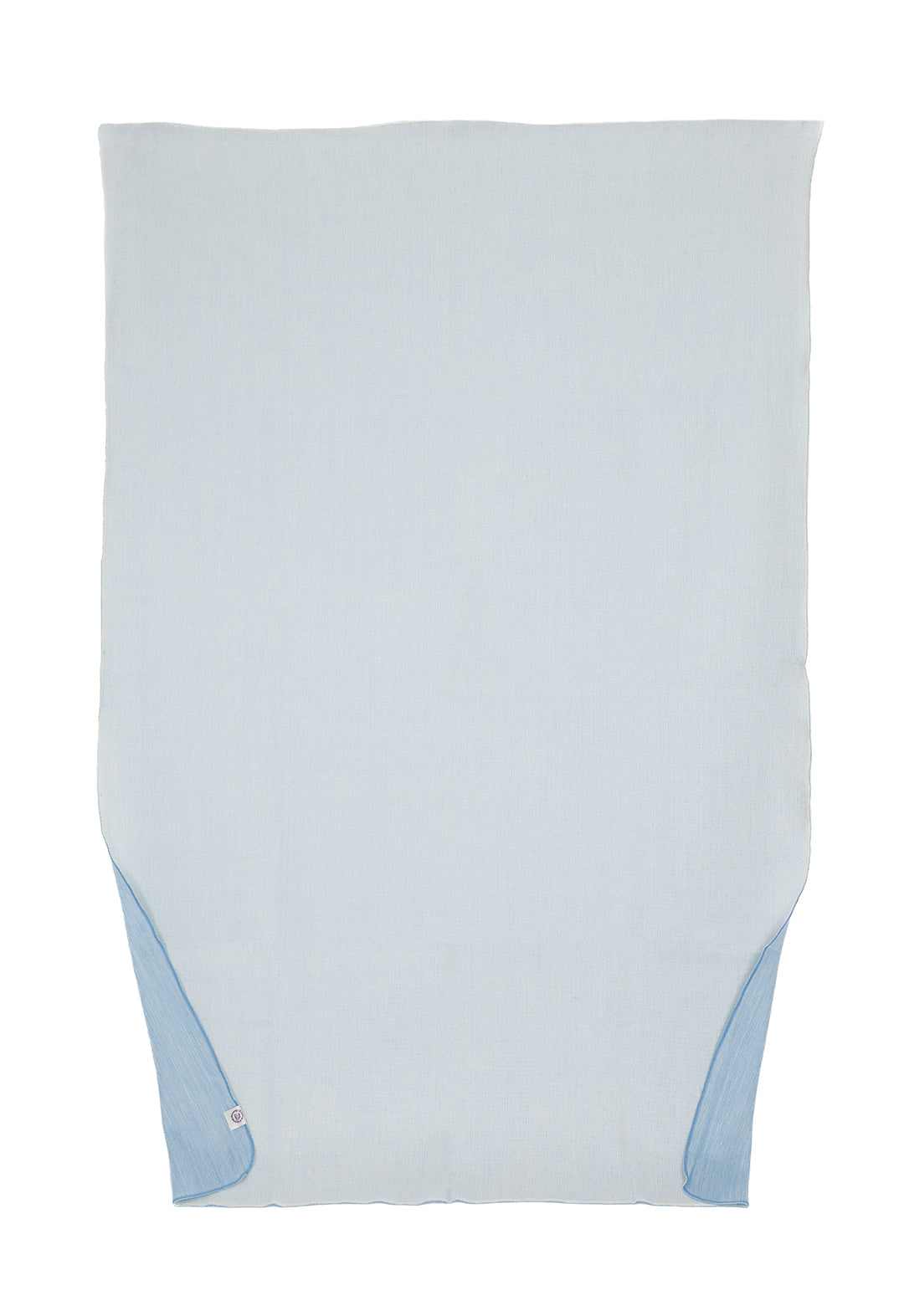 Reversible Alpaca Throw Blanket Handwoven From Ecuador - Powder Blue & White - Kani Collection