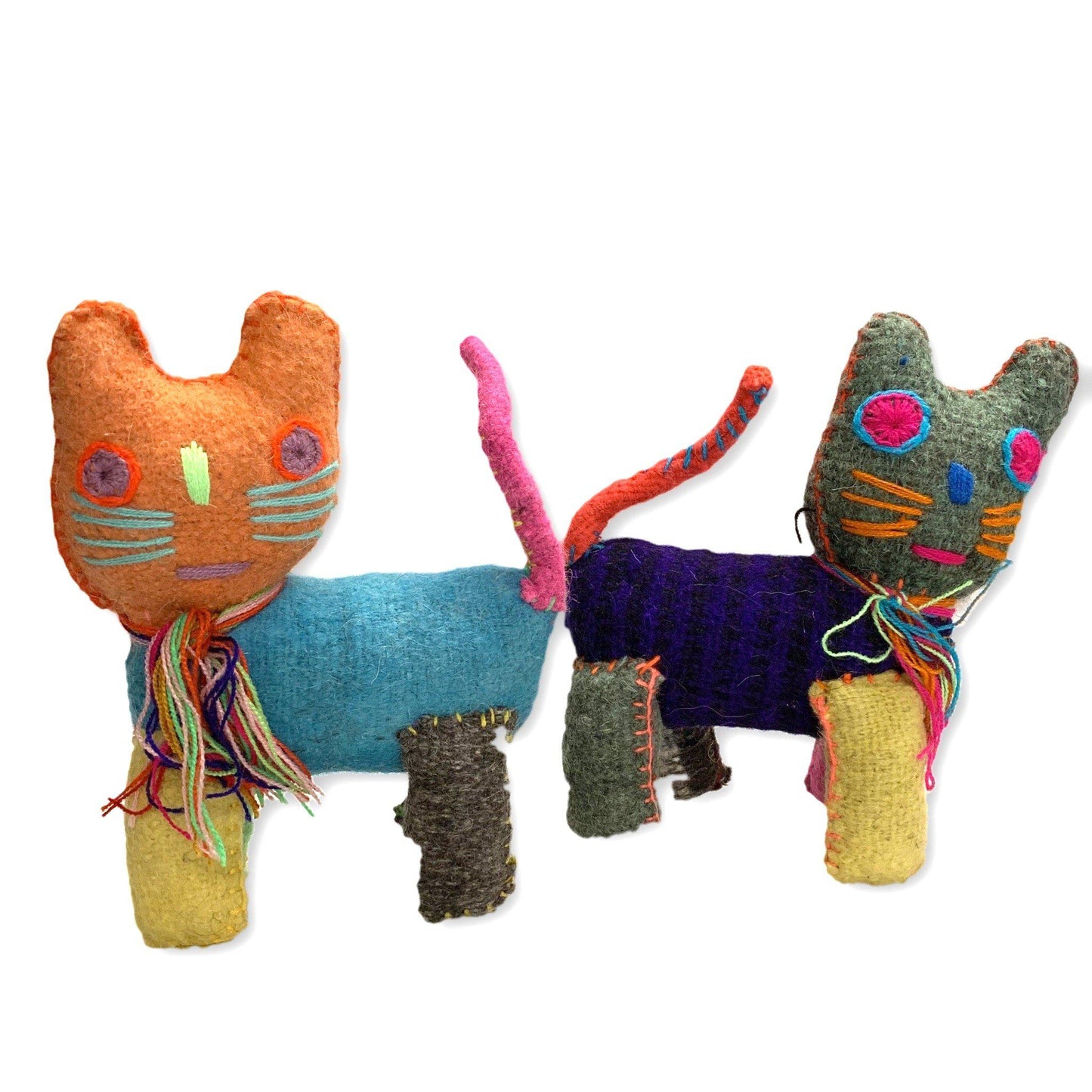 Felix the Cat: Repurposed Wool Boho Decor - Mexico