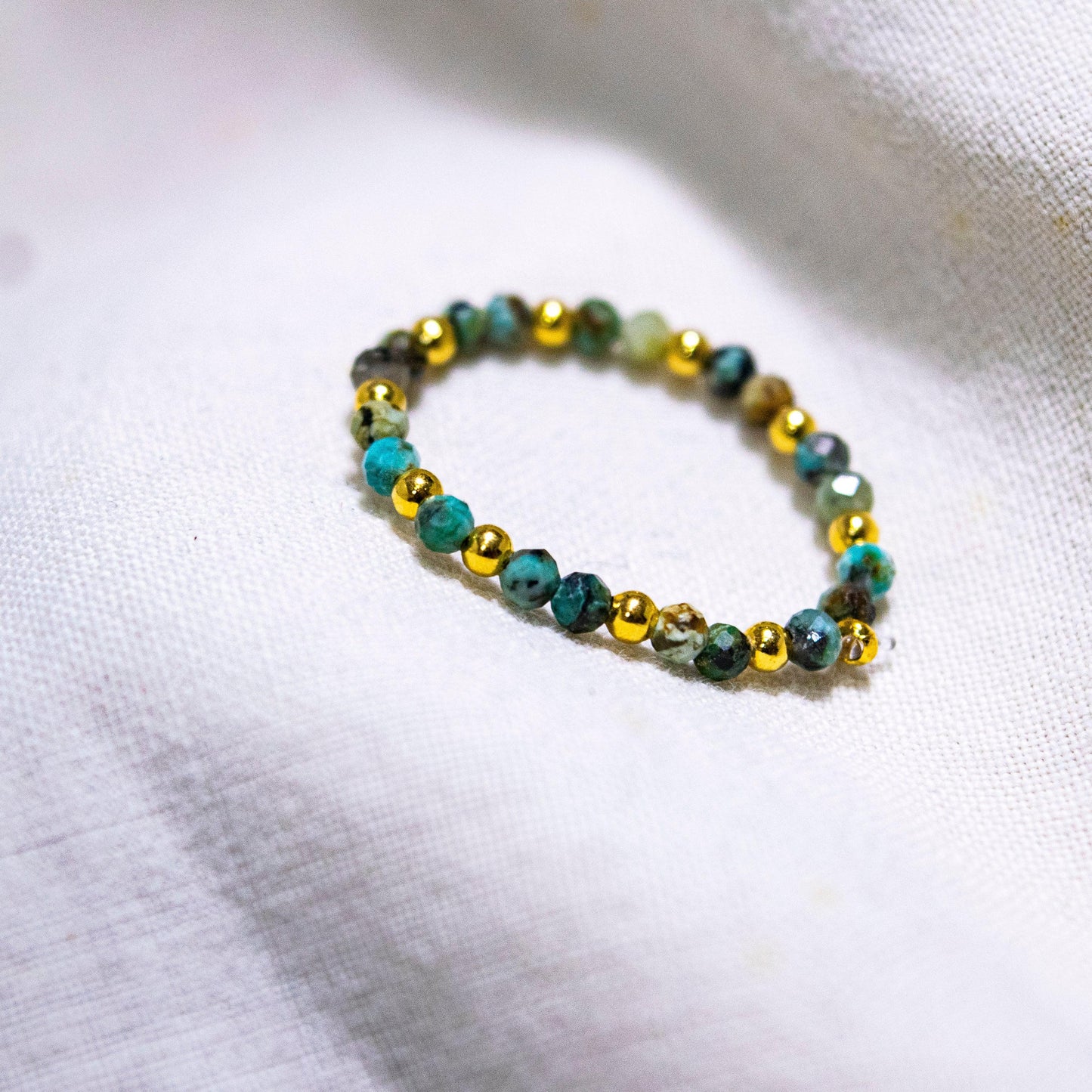 Multi-Stone Gemstone Bead Elastic Ring - Thailand