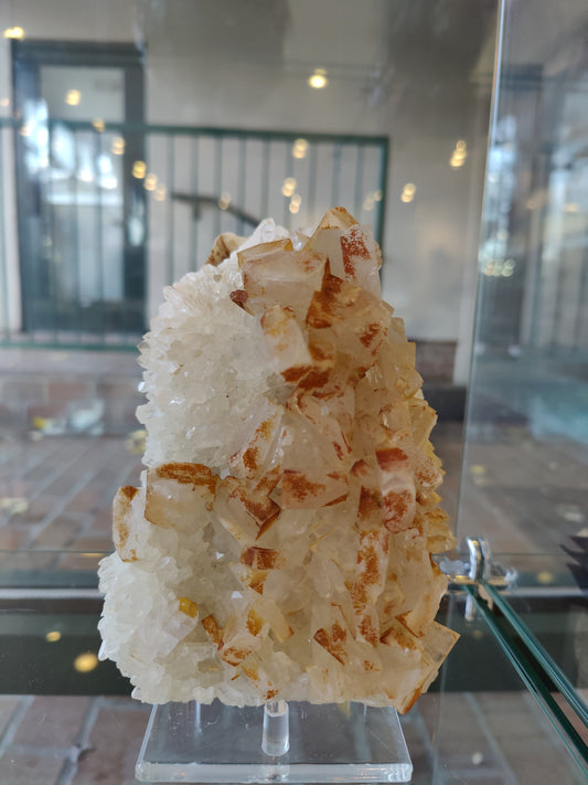 Large Orange Barite on Quartz