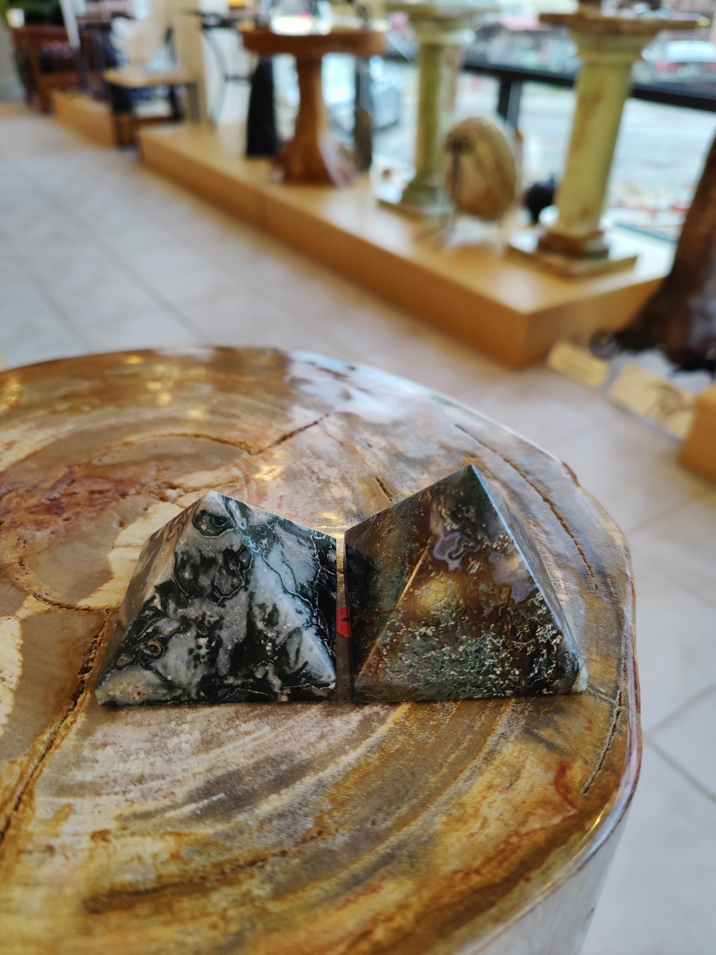 Moss Agate Pyramid India