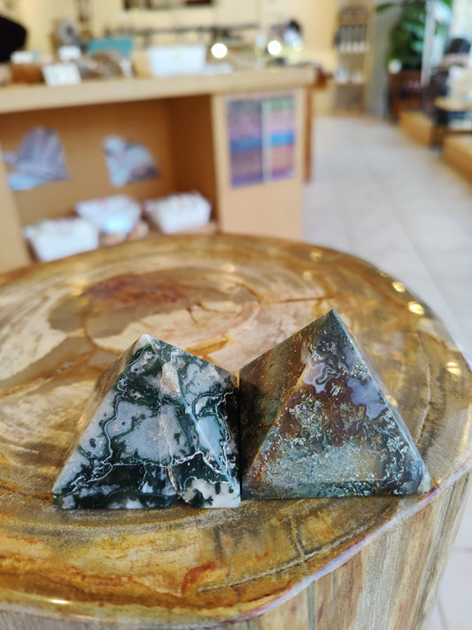 Moss Agate Pyramid India