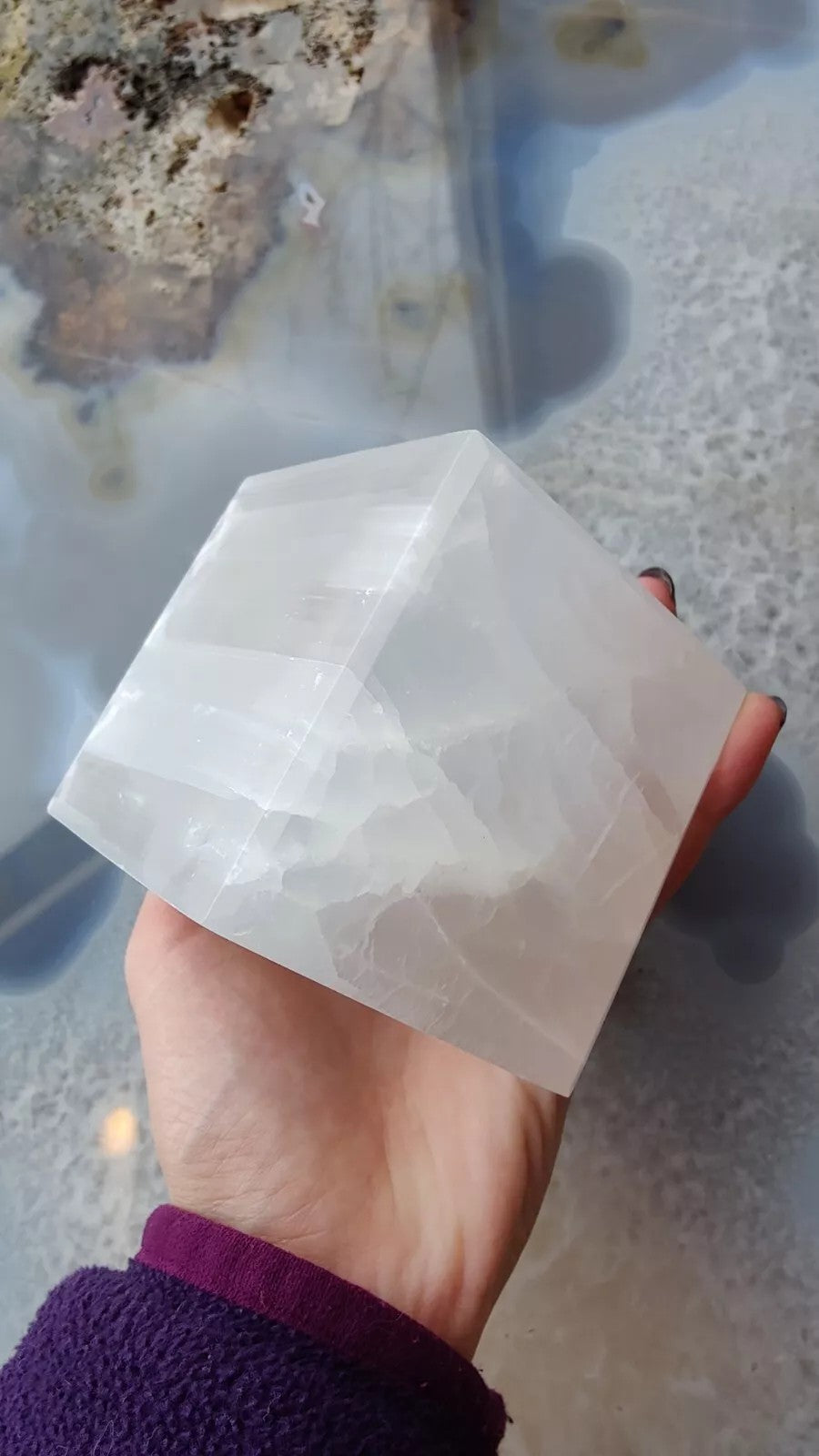 Selenite Standing Cube 10cm