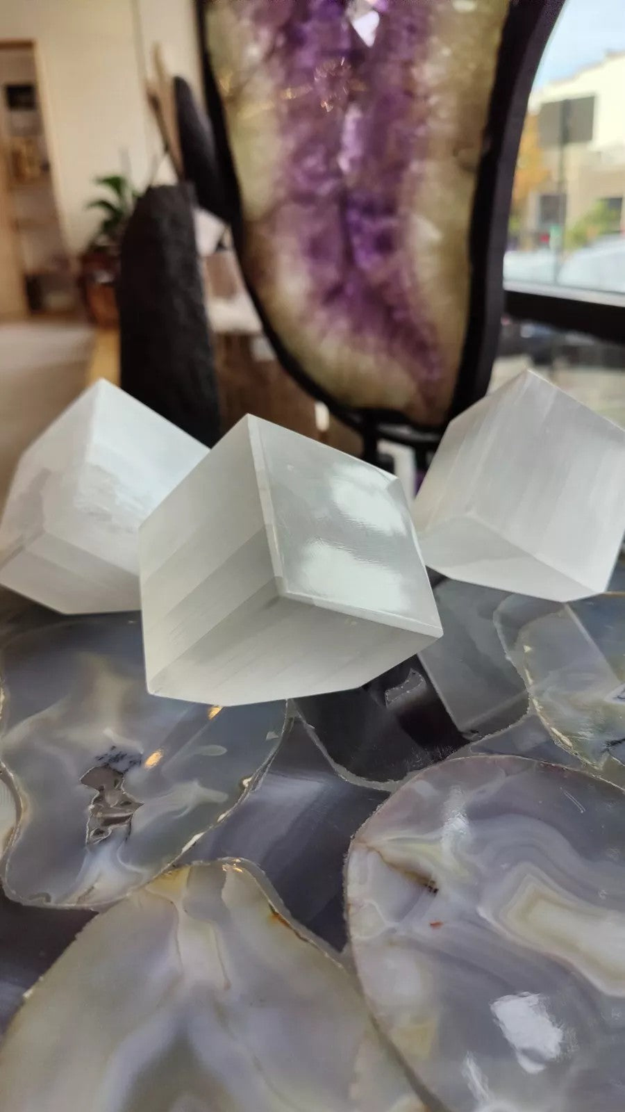 Selenite Standing Cube 5cm