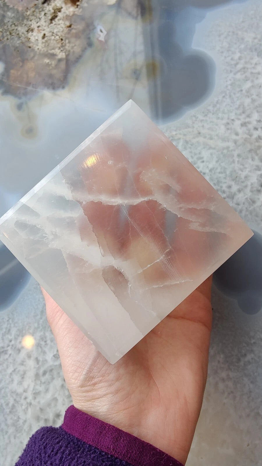 Selenite Standing Cube 10cm