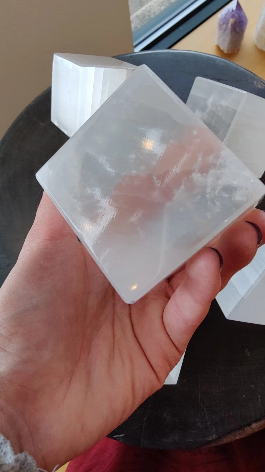 Selenite Standing Cube 5cm