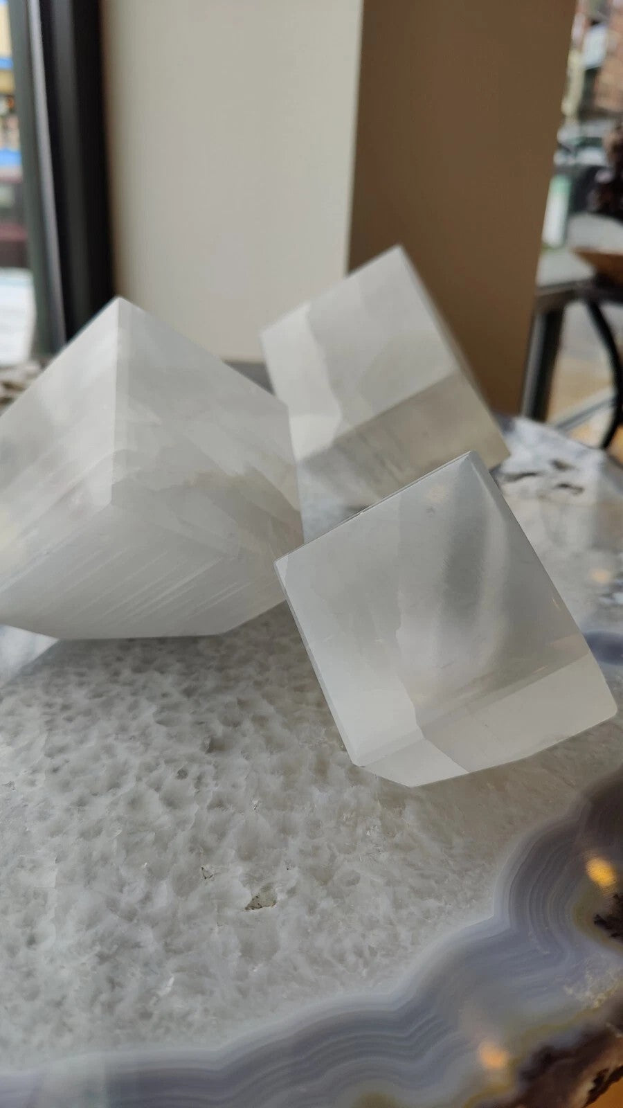 Selenite Standing Cube 10cm