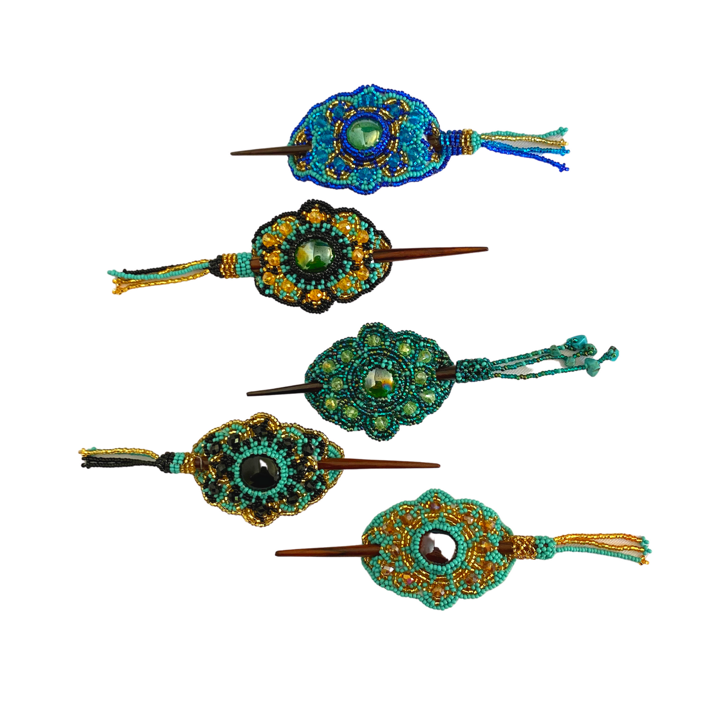 Michelle Seed Bead Hair Barrette - Guatemala