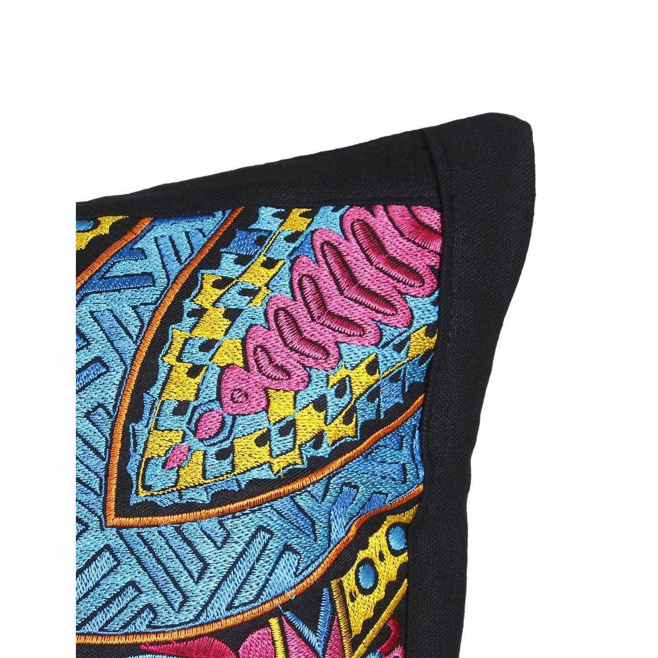 Skull Embroidered Dia de los Muertos Pillow Cover - Thailand