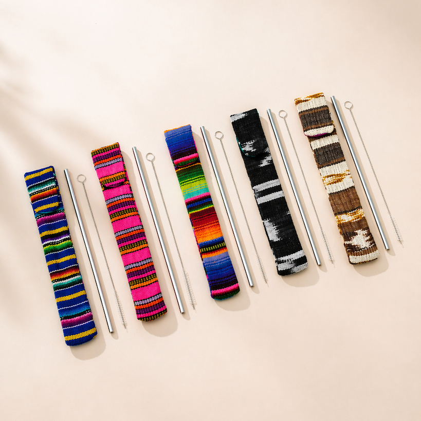Reusable Sustainable Straw Kit with Straw and Cleaner - Guatemala