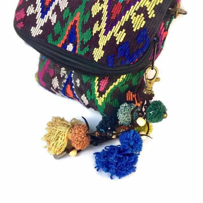 Suerte Pom Pom Zipper Pull with Beads, Shells, and Charms | Handmade Keychain | Thailand