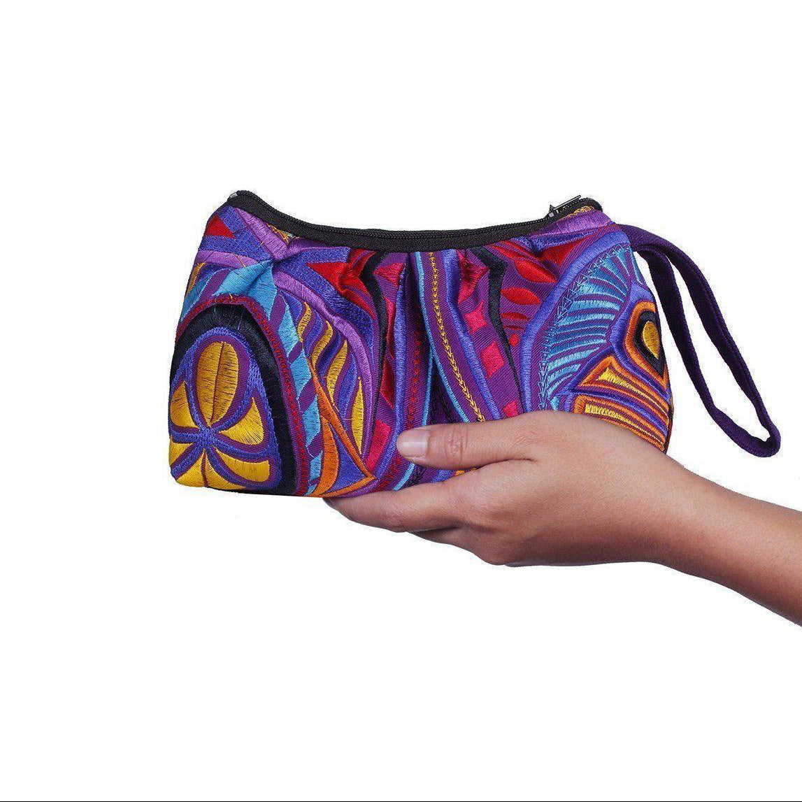 Tahj Embroidered Artisan Wristlet Pouch - Thailand