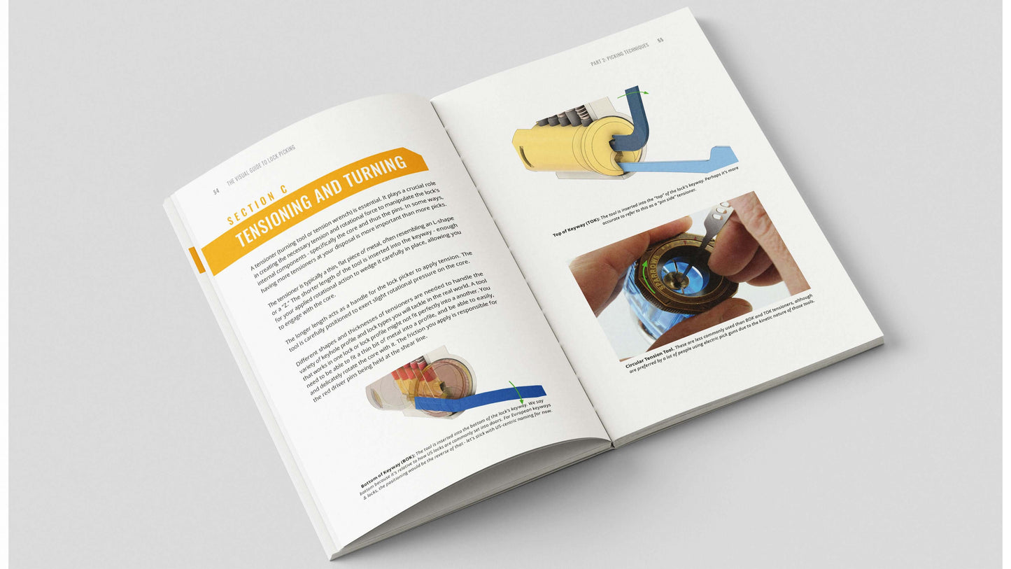 Lock Picking Book - Beginners Visual Guide, 190 Color Illustrations