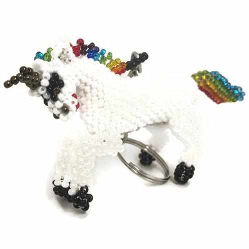 Unicorn Seed Bead Keychain - Guatemala