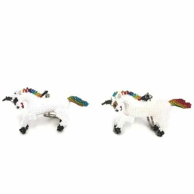 Unicorn Seed Bead Keychain - Guatemala