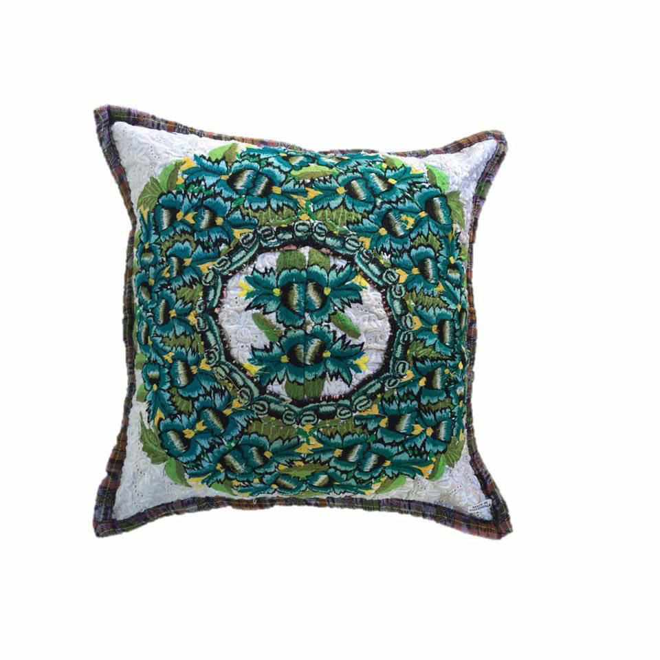 Up-cycled Maya Floral Huipil Textile Pillow Cover - Guatemala