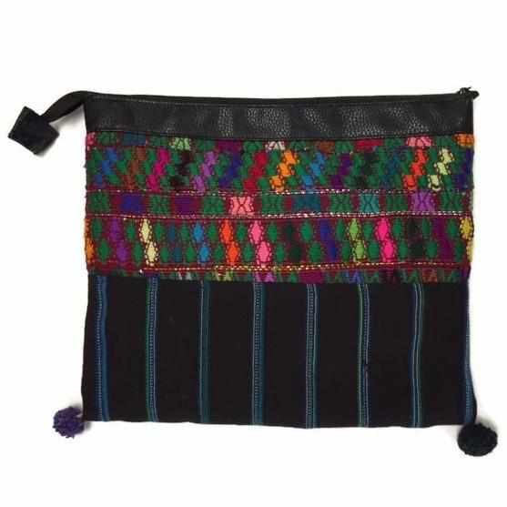 Vegan Leather Up-cycled Embroidered Textile Huipil iPad Case - Guatemala